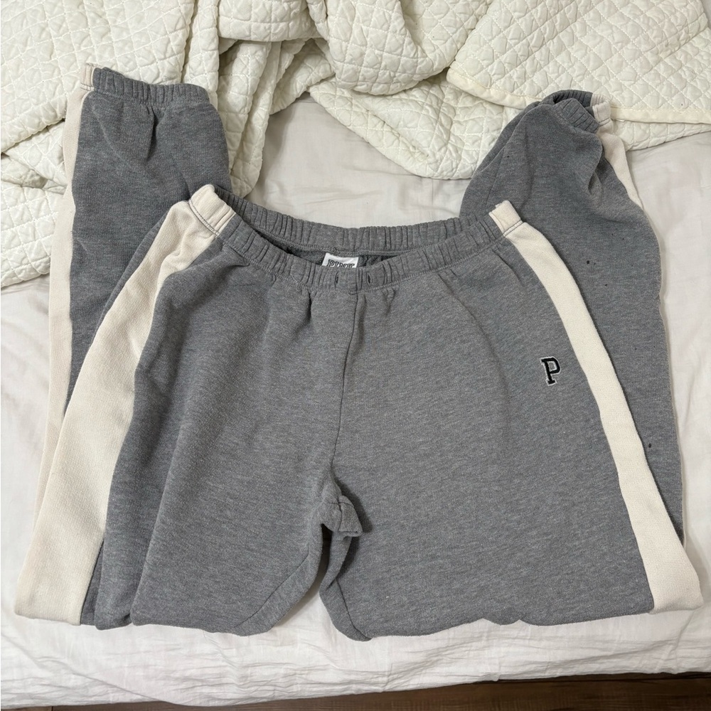 PINK grey & white sweatpants